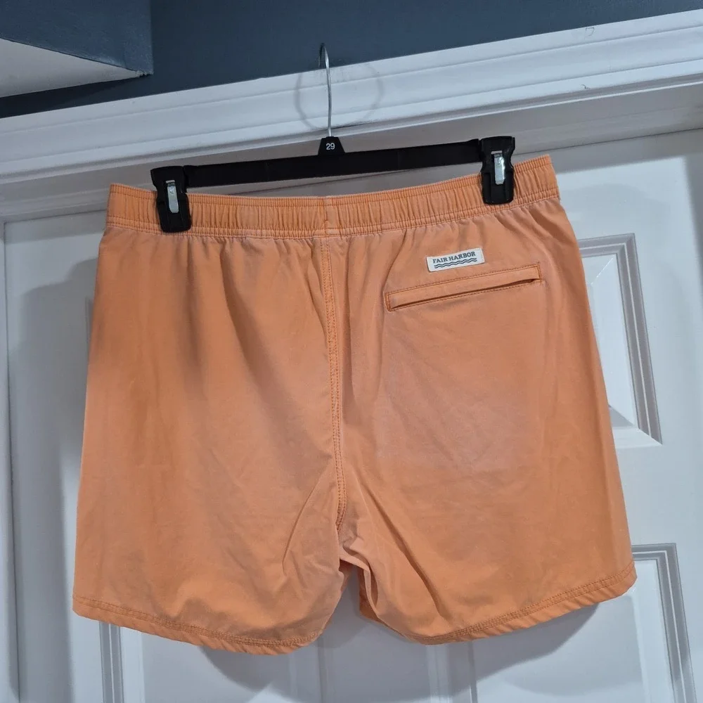 Fair Harbor Swim Trunks Mens Large Washed Orange Lined Shorts Travel Active 5